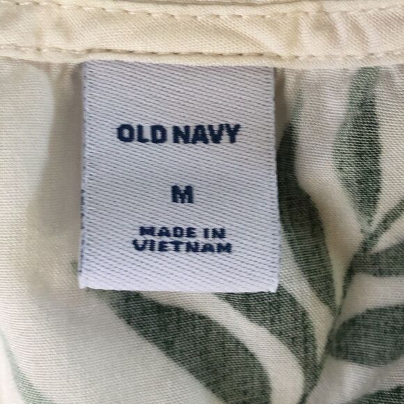 Old Navy Women’s White Floral Ruffle Flutter Short Sleeve Tropical Top Medium - Picture 3 of 14